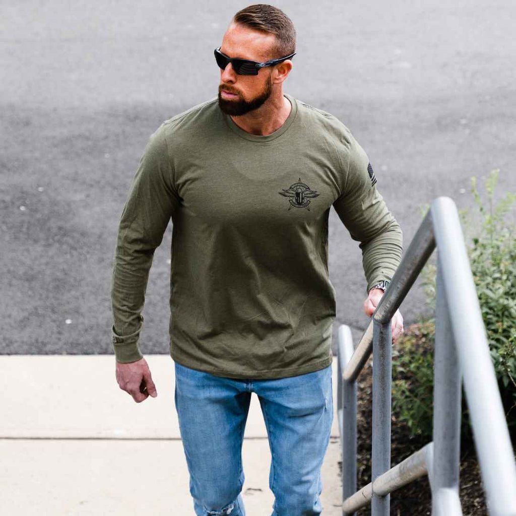 Grunge Long Sleeve Shirt- Green