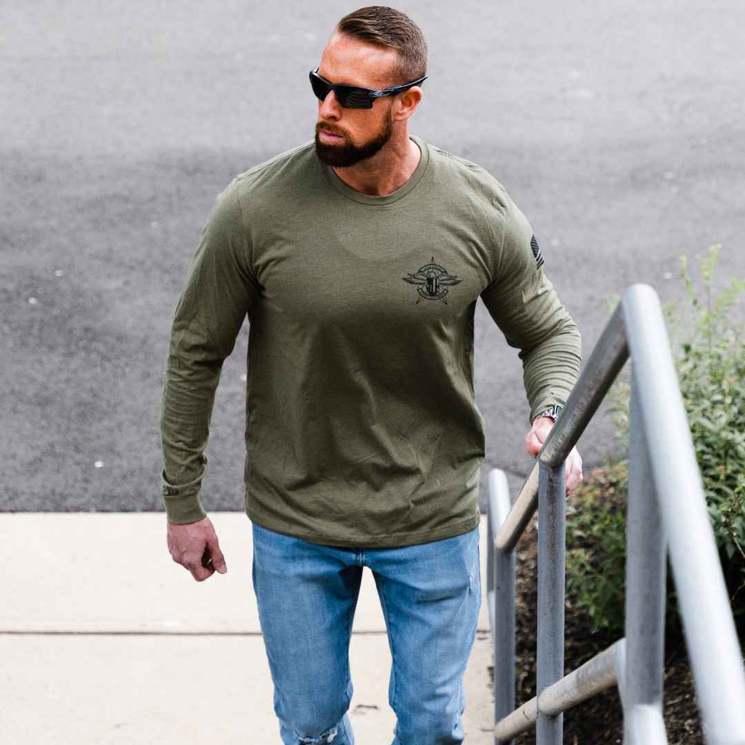 Grunge Long Sleeve Shirt- Green